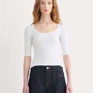 Everlane The Luxe Rib Scoop-Neck Tee